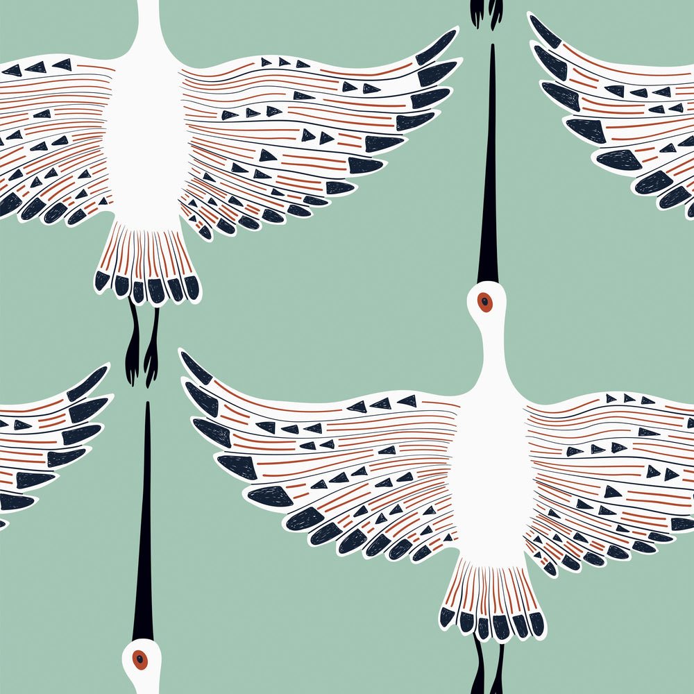 Ogata Kuren Wallpaper - Mint Green - Lust Home - LH900076 - Premier Wallcovering