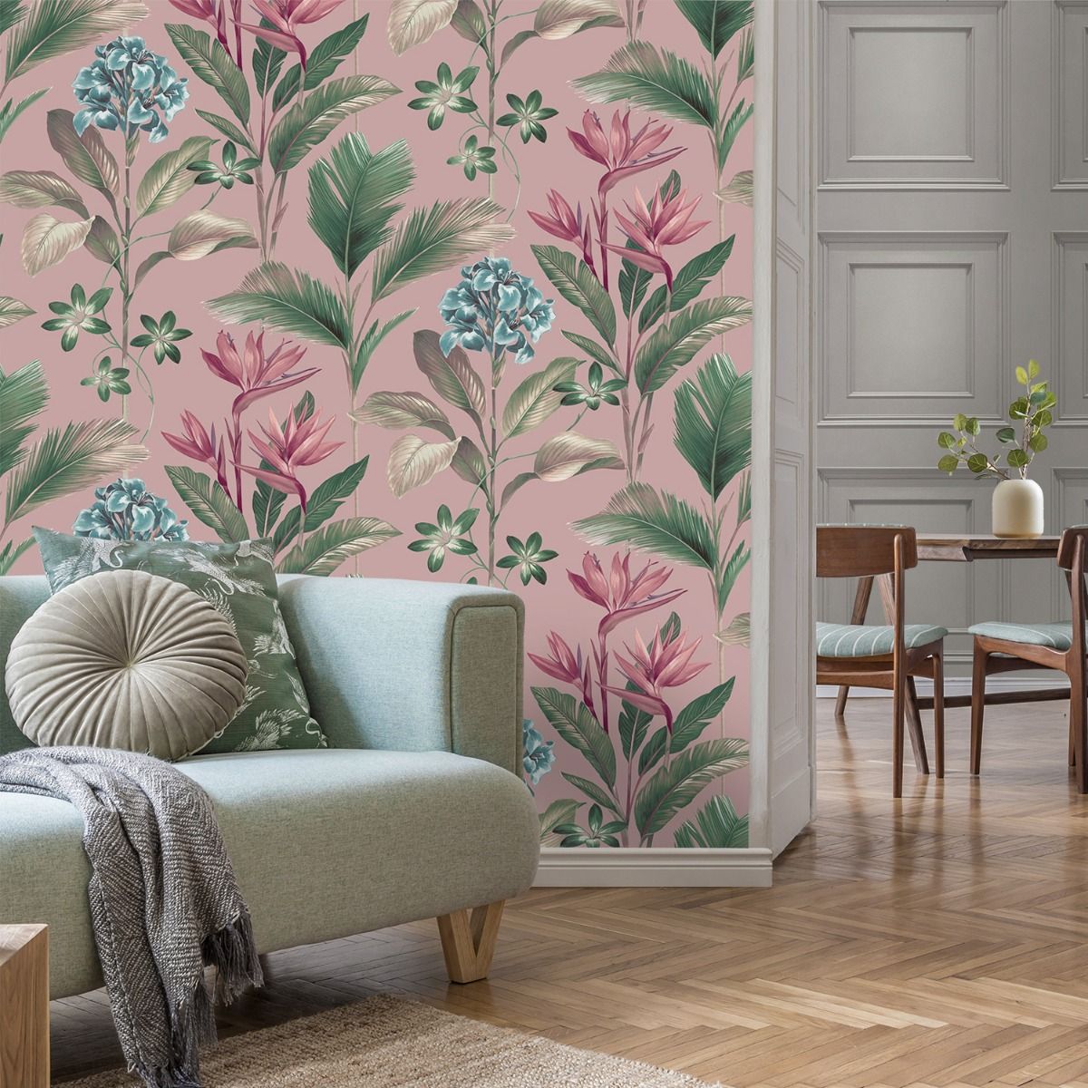 Oliana Floral Wallpaper - Pink - Belgravia - 8485 - Premier Wallcovering