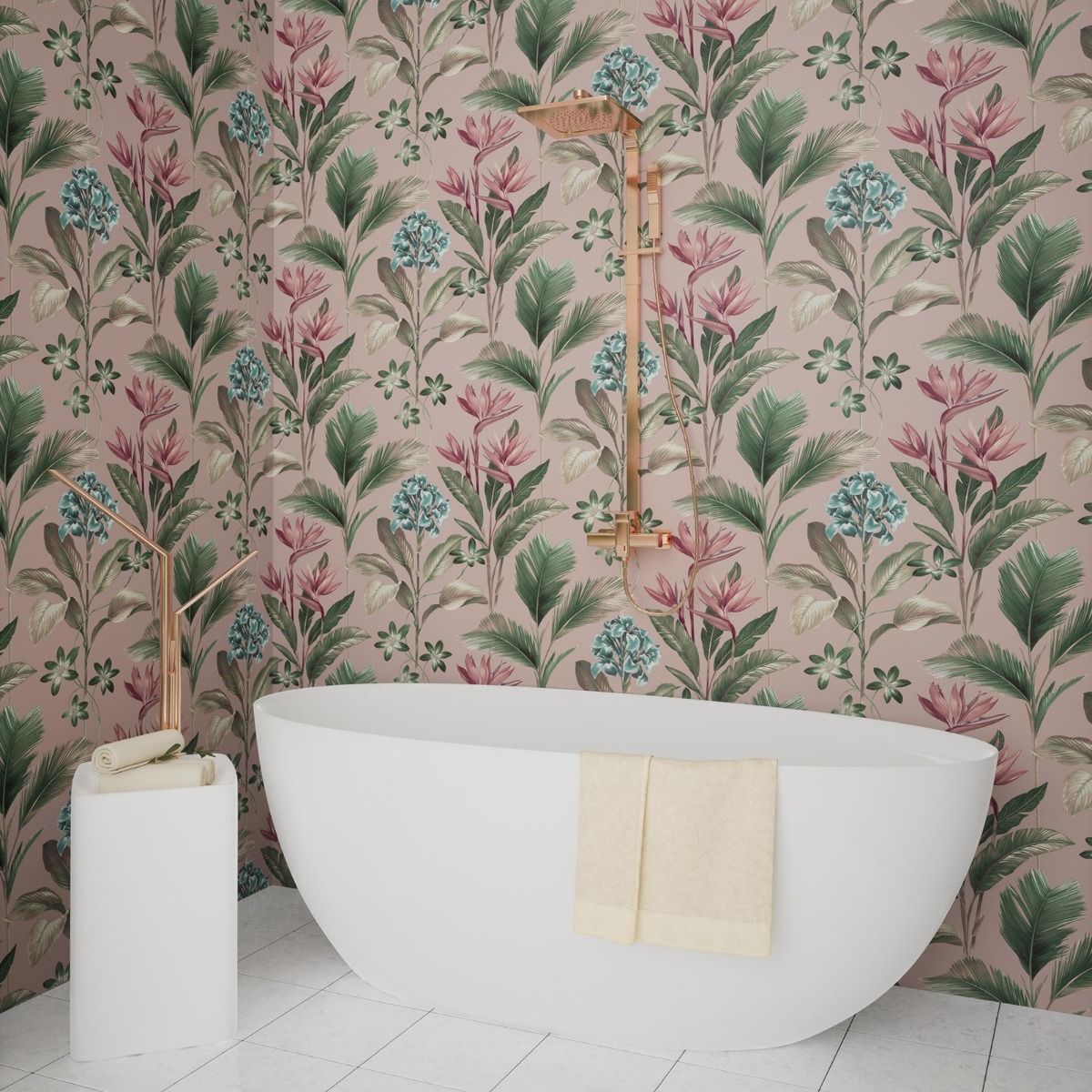 Oliana Floral Wallpaper - Pink - Belgravia - 8485 - Premier Wallcovering