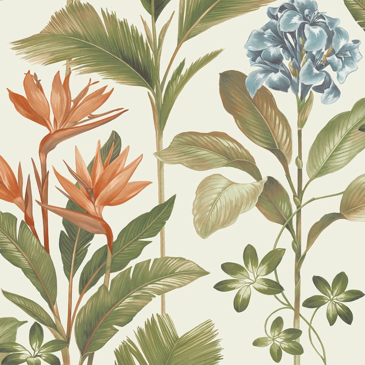 Oliana Floral Wallpaper - Green / Blue - Belgravia - 8496 - Premier Wallcovering