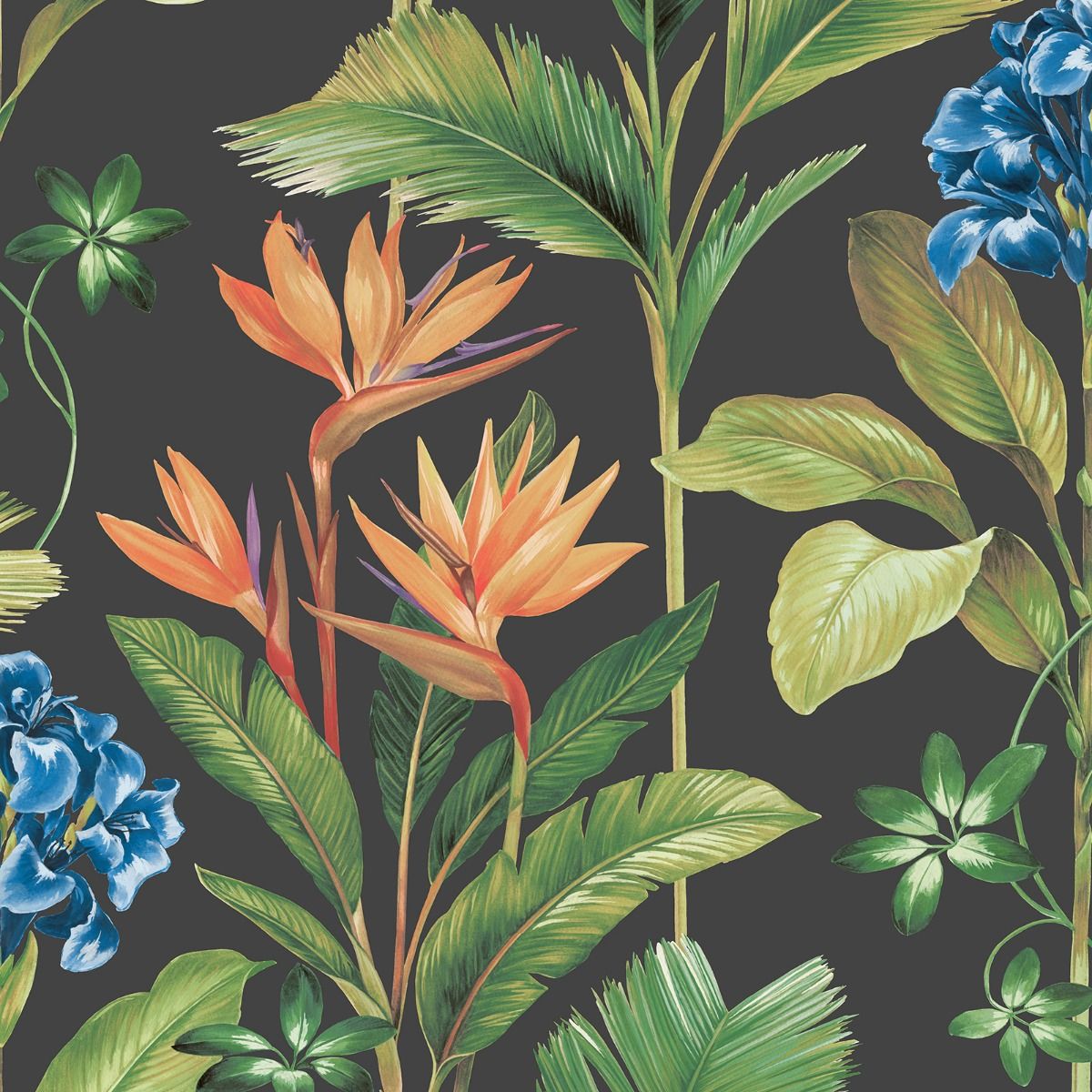 Oliana Floral Wallpaper - Charcoal - Belgravia - 8484 - Premier Wallcovering