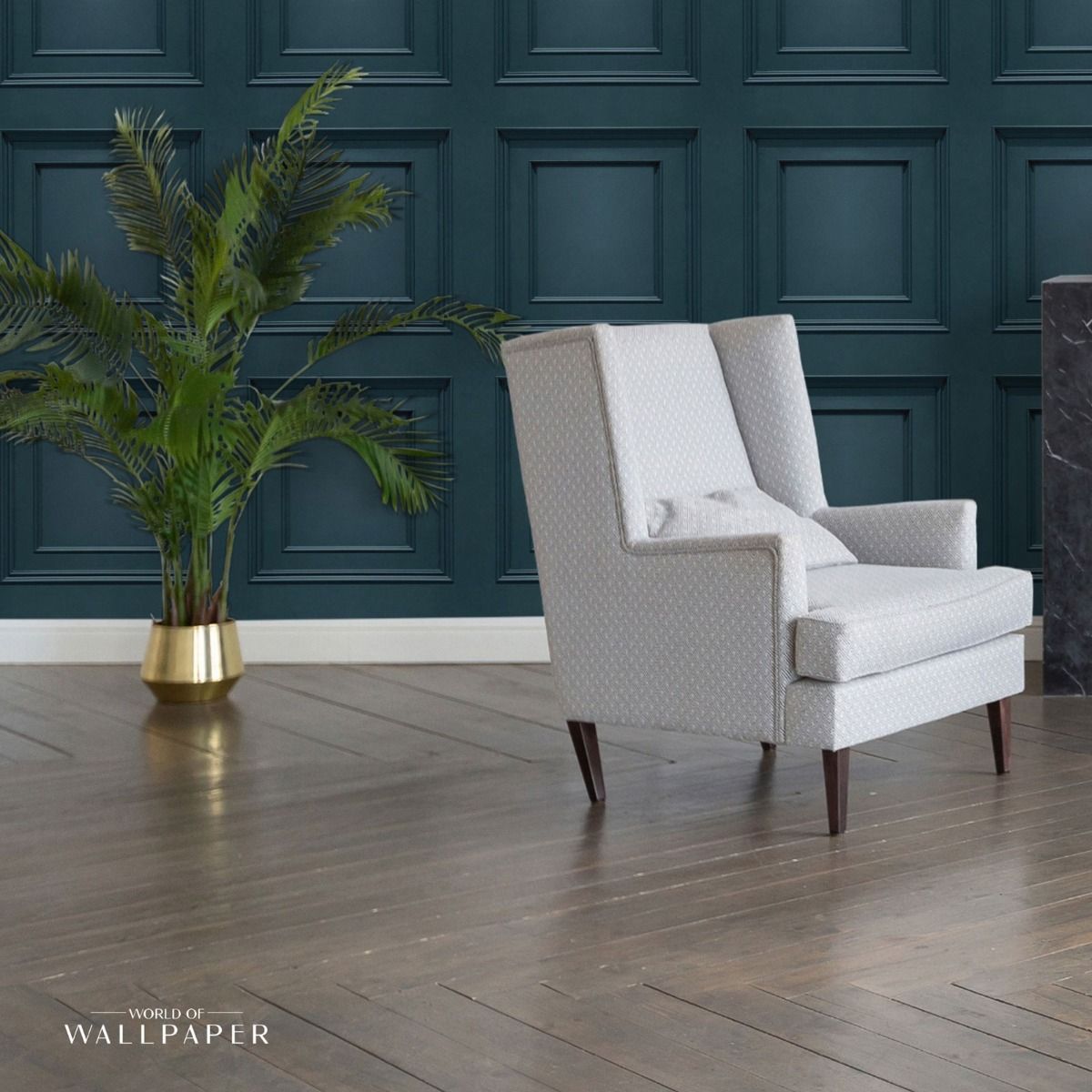 Oliana Panel Wallpaper - Navy - Belgravia - 8491 - Premier Wallcovering