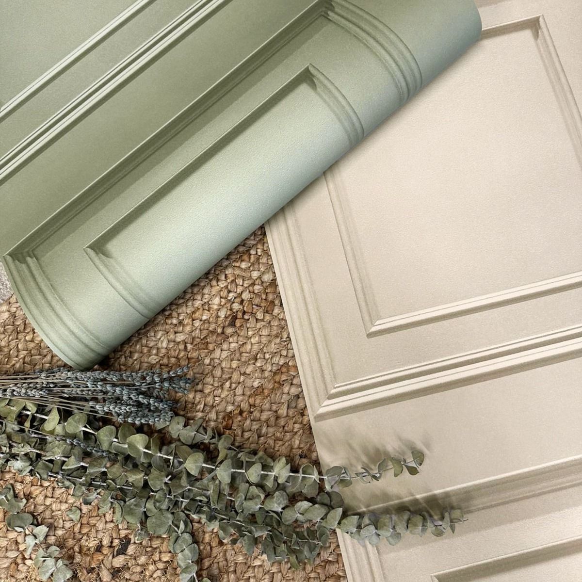 Oliana Panel Wallpaper - Sage - Belgravia - 8494 - Premier Wallcovering