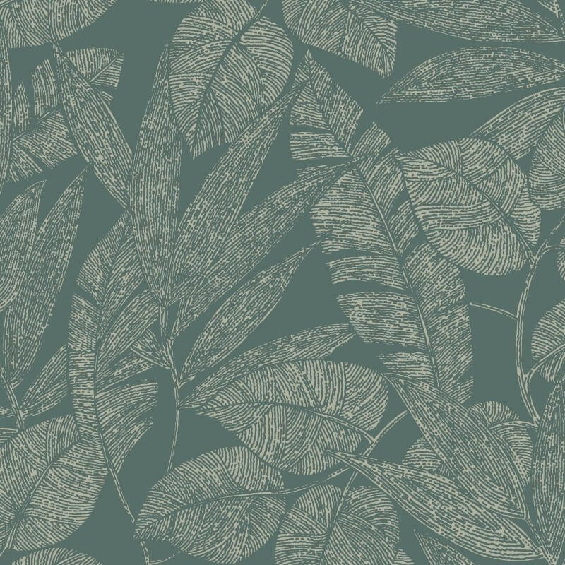 Omaru Lorena Leaves Wallpaper - Green - Grandeco - A69503 - Premier Wallcovering