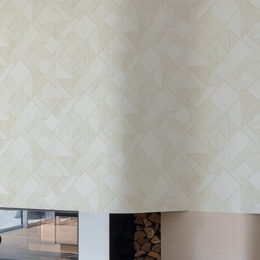 Omaru Morena Geometric Glitter Wallpaper - White/Cream - Grandeco - A72001 - Premier Wallcovering