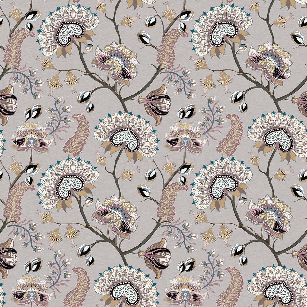 Ophelia Wallpaper - Shades of Mauve and Gold - LAN100103 - Lucie Annabel - Premier Wallcovering