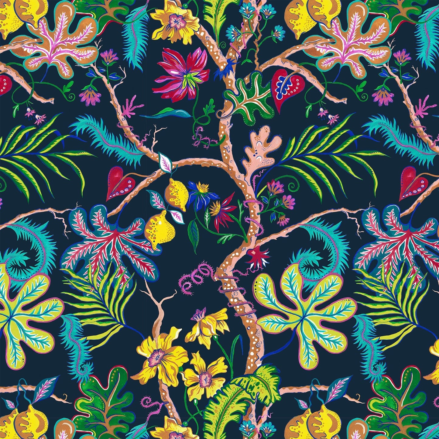 Ophelia Wallpaper - French-Navy - Wear The Walls - OPFN894152 - Premier Wallcovering