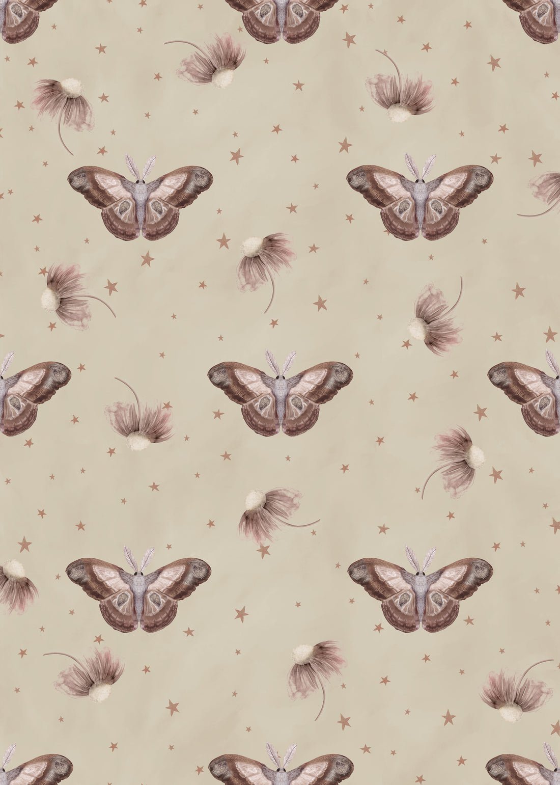 Ophelia’s Dream Nursery Wallpaper - Dusty Beige - Summer Gray - Premier Wallcovering