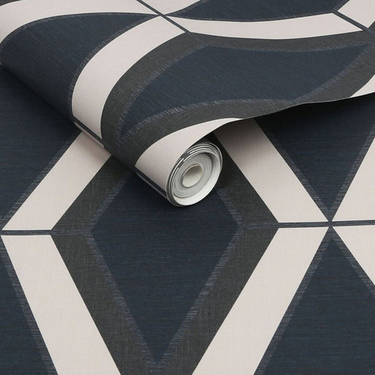 Optical Triangle Wallpaper - Navy - Next - 118282 - Premier Wallcovering