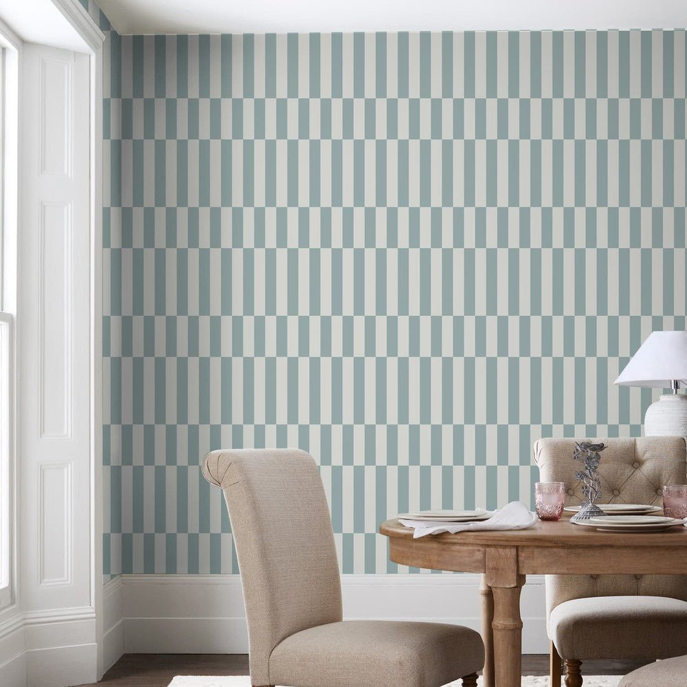 Optimism Stripe Wallpaper - Blue - Next - 121203 - Premier Wallcovering