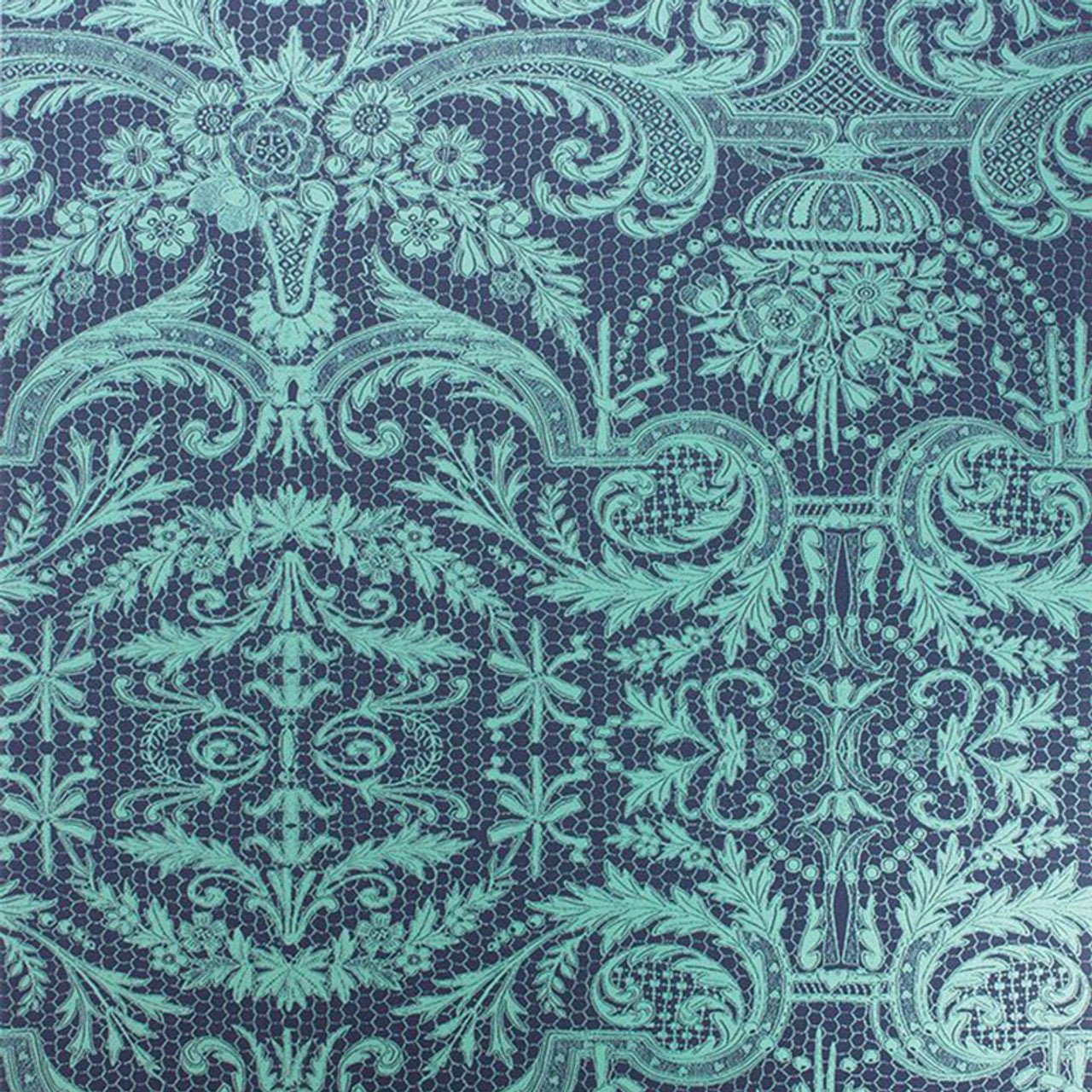 Orangery Lace Wallpaper - Midnight - Matthew Williamson - W7142-04 - Premier Wallcovering