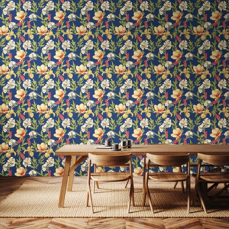 Orchid Bloom Wallpaper - Ginger/Ink - Hoopla Walls - HWA1181W - Premier Wallcovering