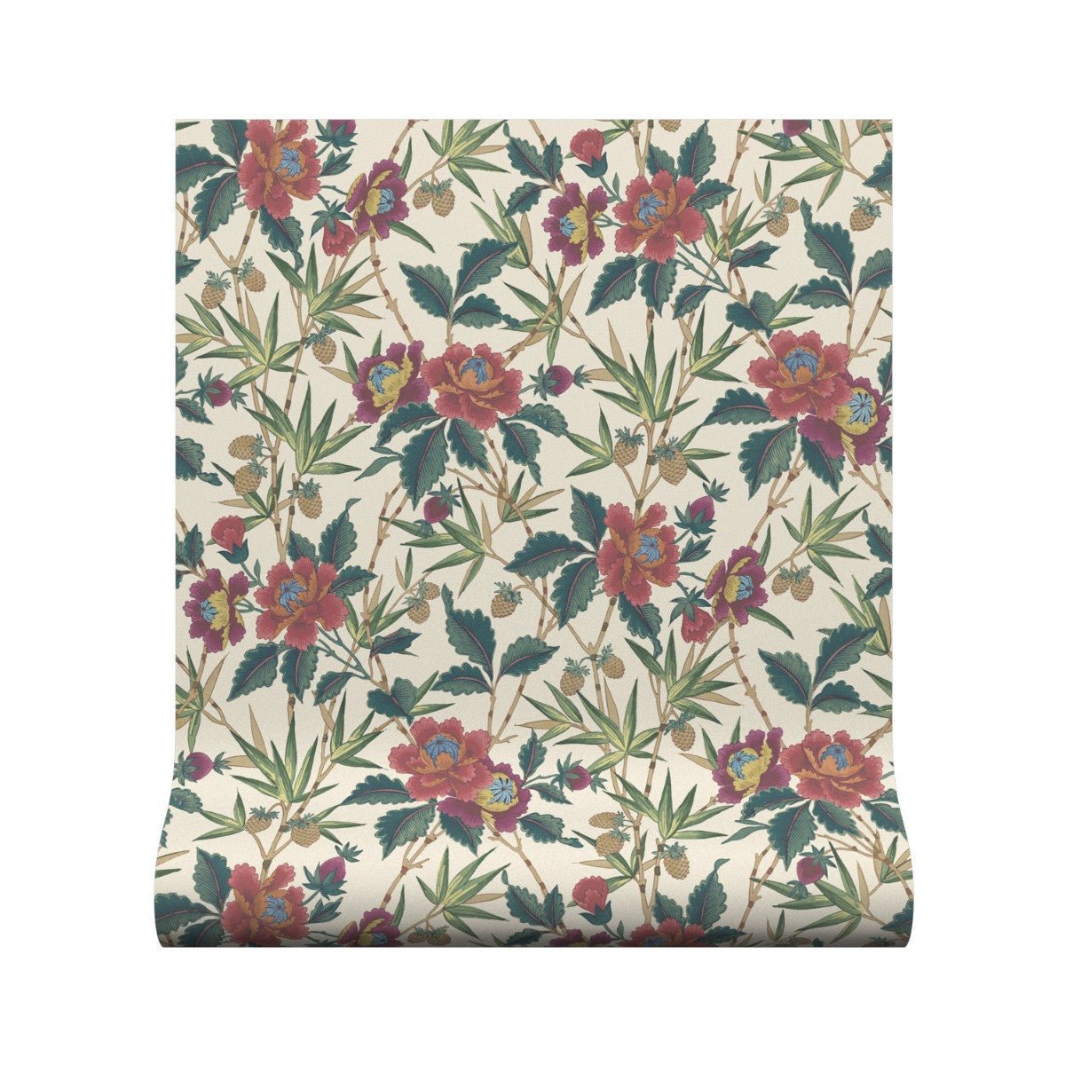 Oriental Peony Wallpaper - Spice - Warner House - Premier Wallcovering
