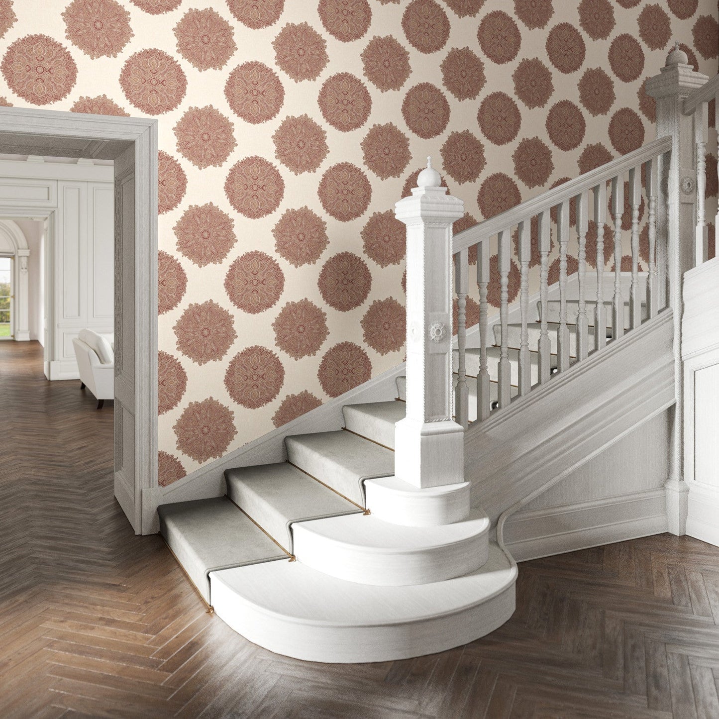 Orissa Wallpaper - Scarlet - Warner House - Premier Wallcovering