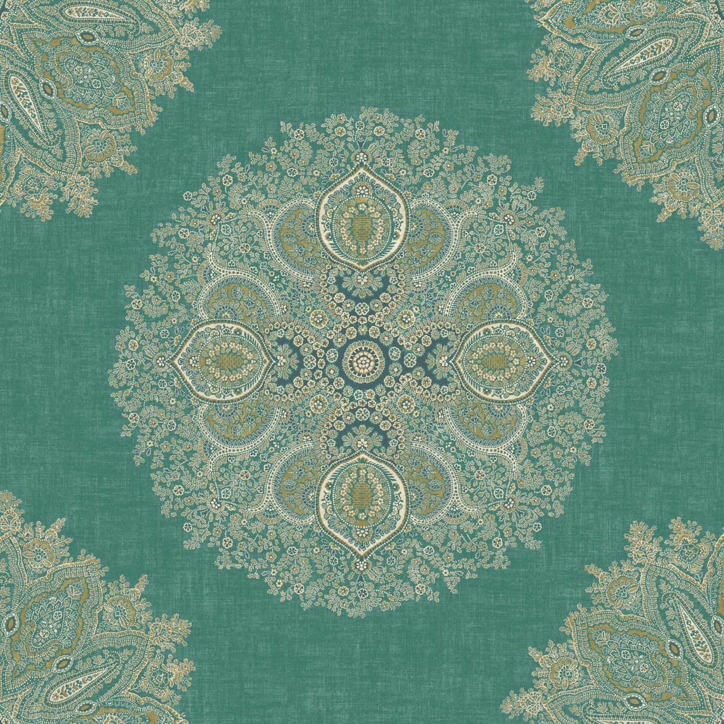 Orissa Wallpaper - Teal - Warner House - Premier Wallcovering