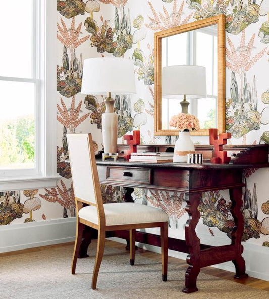 Orleans Wallpaper - Apricot & Ginger - Thibaut - T45026 - Premier Wallcovering