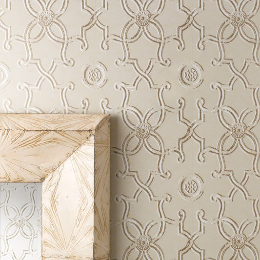 Ornella Wallpaper - Silver - Nina Campbell - NCW4006-03 - Premier Wallcovering