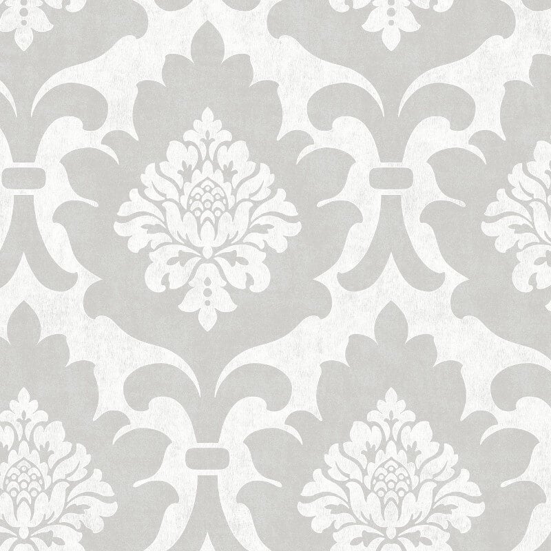 Osbourne Damask Wallpaper - Silver - SK Filson - DE41843 - Premier Wallcovering