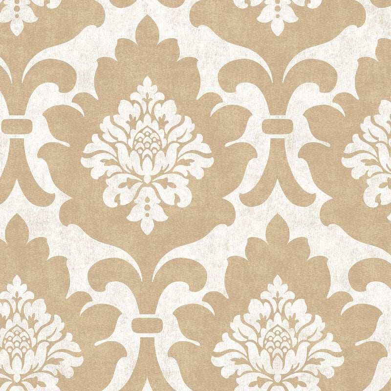 Osbourne Damask Wallpaper - Sand - SK Filson - DE41847 - Premier Wallcovering