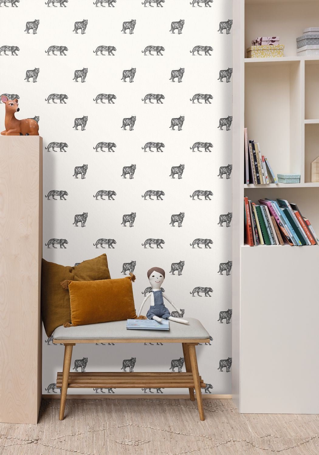 Our Planet Eye Of The Tiger Wallpaper - Noir Et Blanc - Caselio - 101969916 - Premier Wallcovering