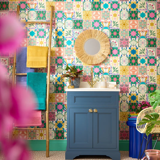 Out on the Tiles Wallpaper - Summer Brights - Lust Home - LH900484 - Premier Wallcovering