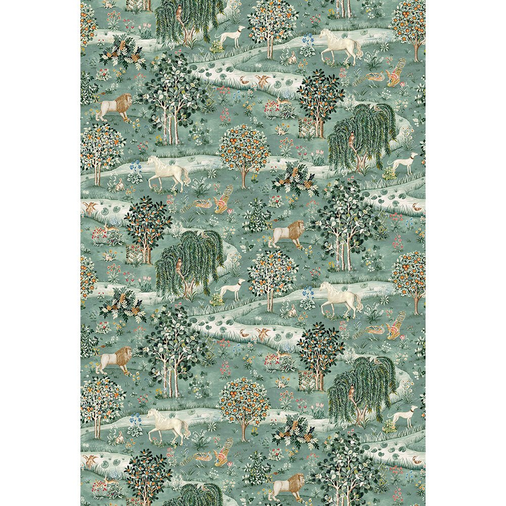 Owl & Willow Wallpaper Mural - Sage / Clay - 217405 - Morris Wallpaper WD - Premier Wallcovering
