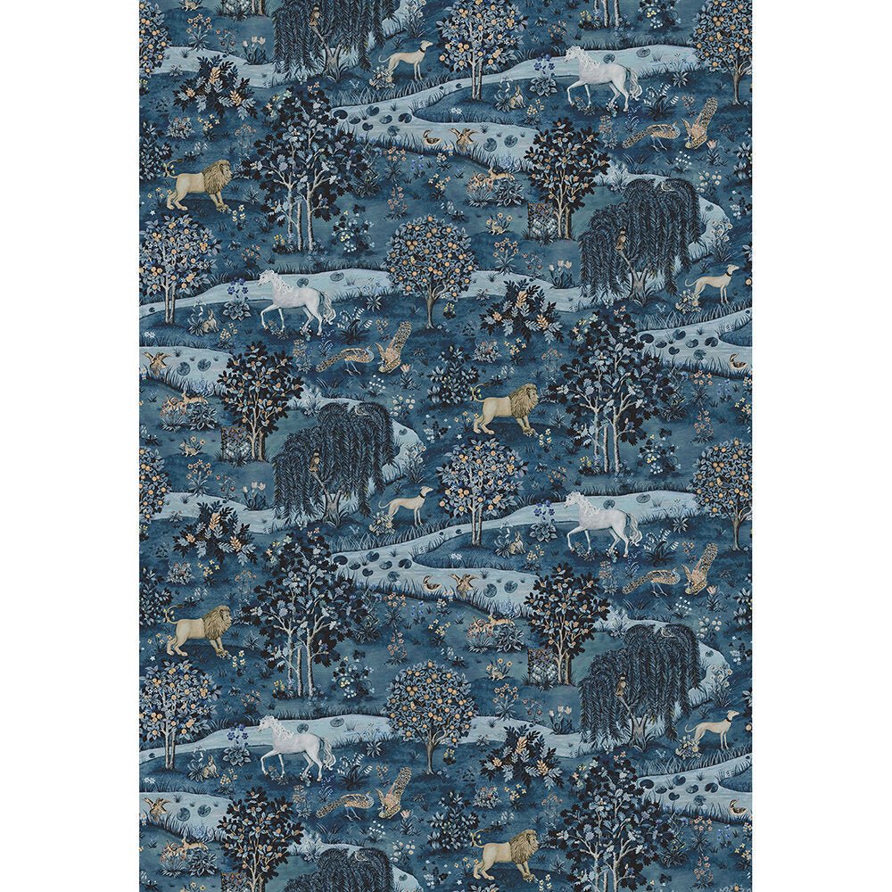 Owl & Willow Wallpaper Mural - Indigo - 217406 - Morris Wallpaper WD - Premier Wallcovering