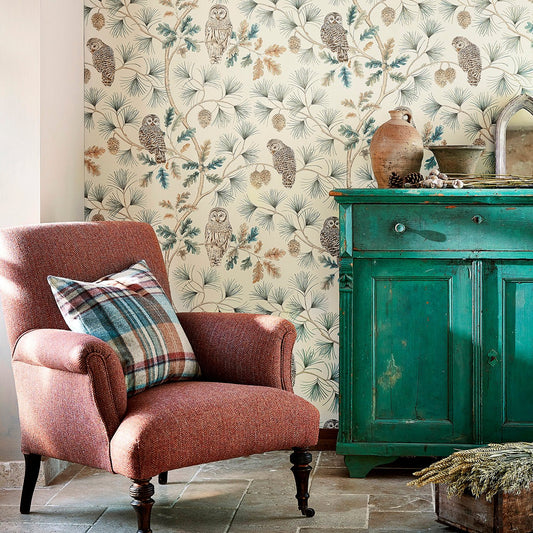 Owlswick Wallpaper - Teal - Sanderson - DYSI216595 - Premier Wallcovering
