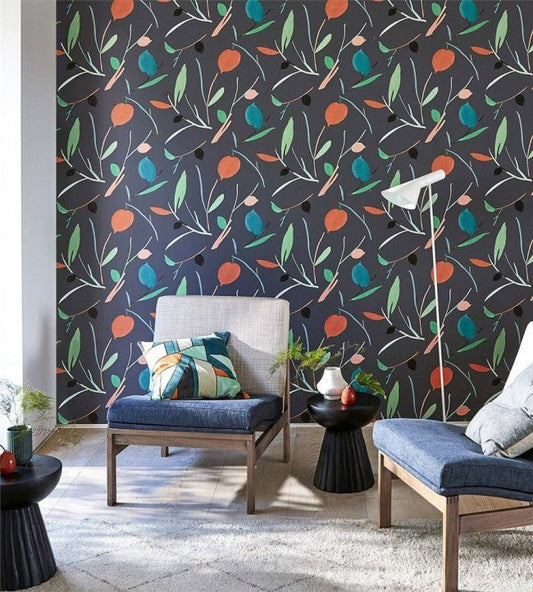 Oxalis Wallpaper - Kiwi / Juniper - NZAW111994 - Scion - Premier Wallcovering