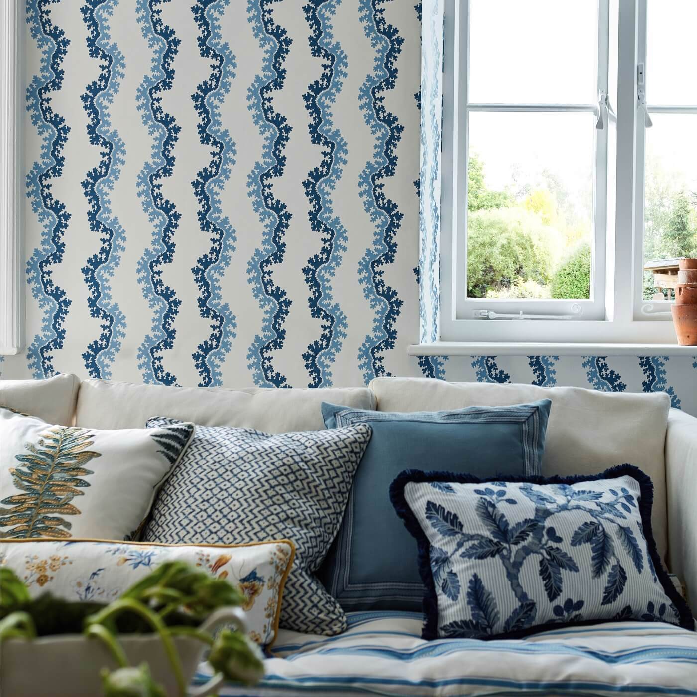 Oxbow Wallpaper - Indigo - DABW217250 - Sanderson - Premier Wallcovering