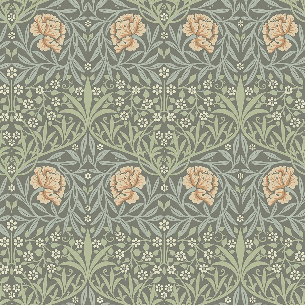 Oxford Union Wallpaper - Green / Apricot - Midbec - 82046 - Premier Wallcovering