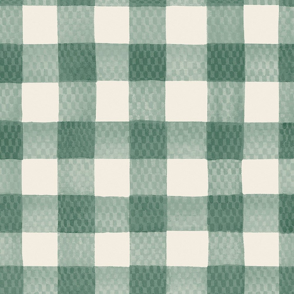 Painted Gingham Wallpaper - Green - 125516 - Cath Kidston - Premier Wallcovering