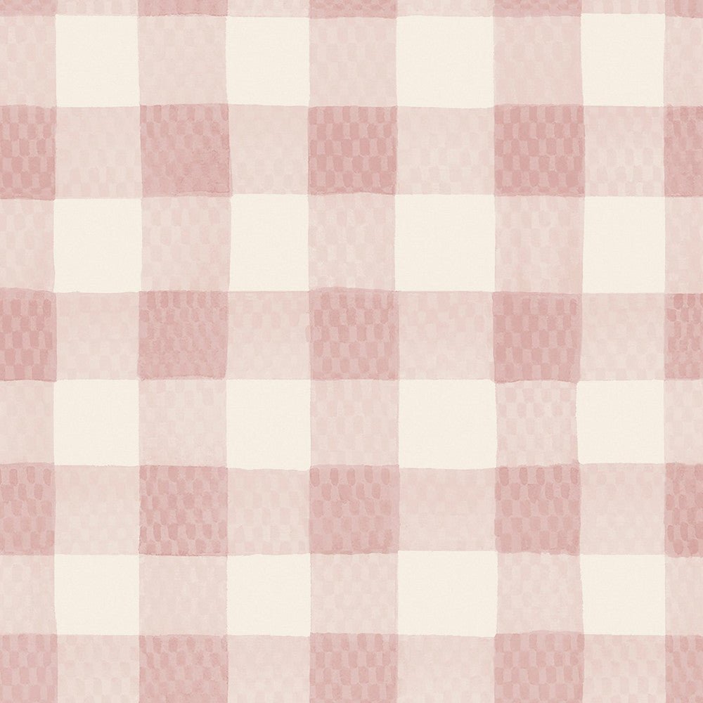 Painted Gingham Wallpaper - Pink - 125515 - Cath Kidston - Premier Wallcovering
