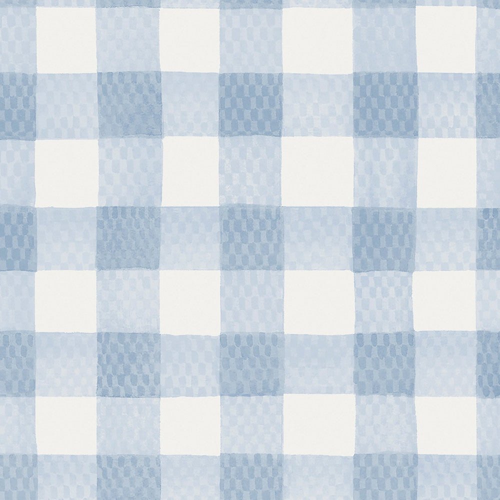 Painted Gingham Wallpaper - Blue - 125514 - Cath Kidston - Premier Wallcovering