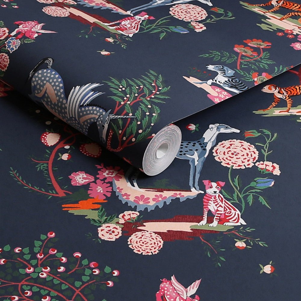 Painted Kingdom Wallpaper - Navy - 125526 - Cath Kidston - Premier Wallcovering