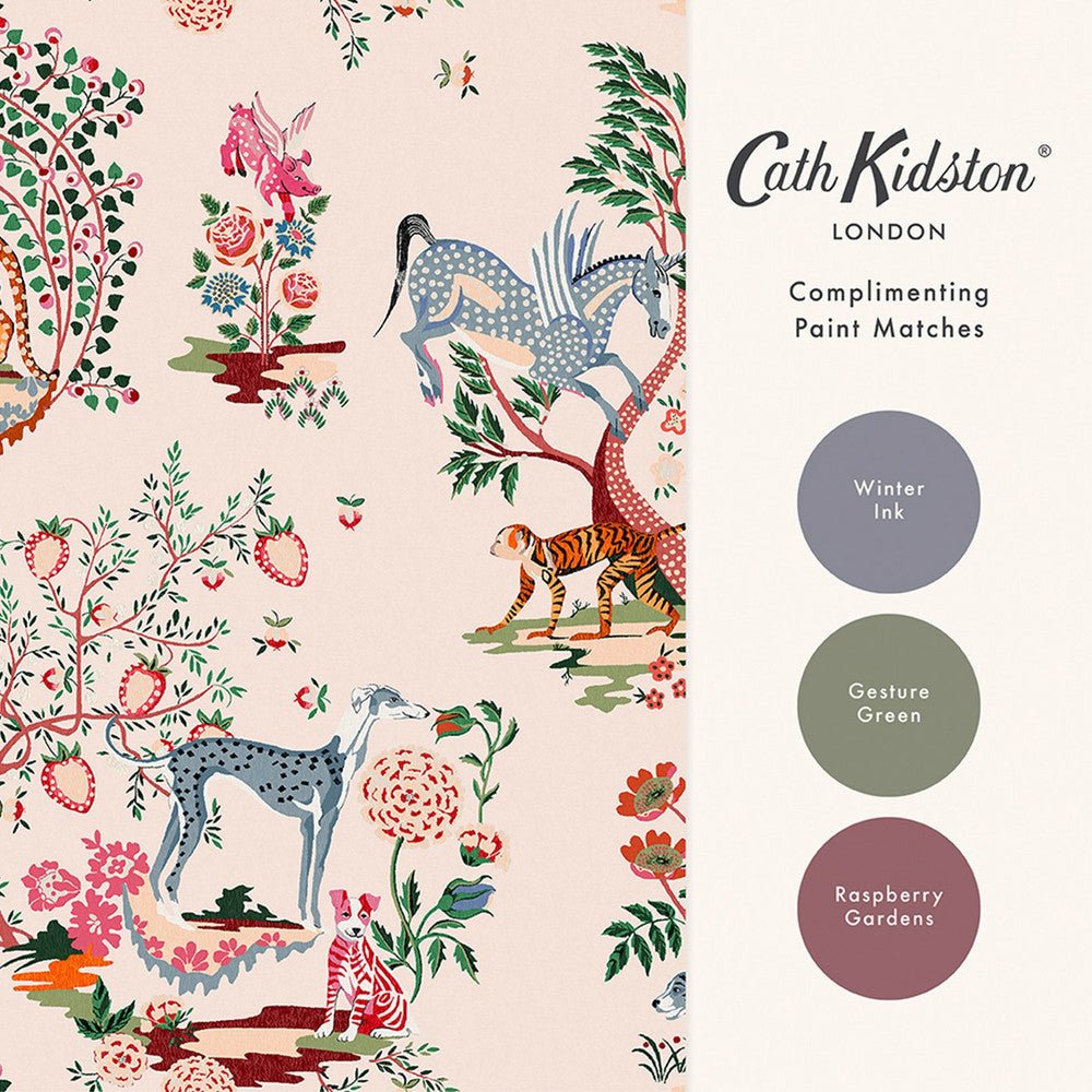 Painted Kingdom Wallpaper - Pink - 125528 - Cath Kidston - Premier Wallcovering