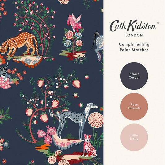 Painted Kingdom Wallpaper - Navy - 125526 - Cath Kidston - Premier Wallcovering