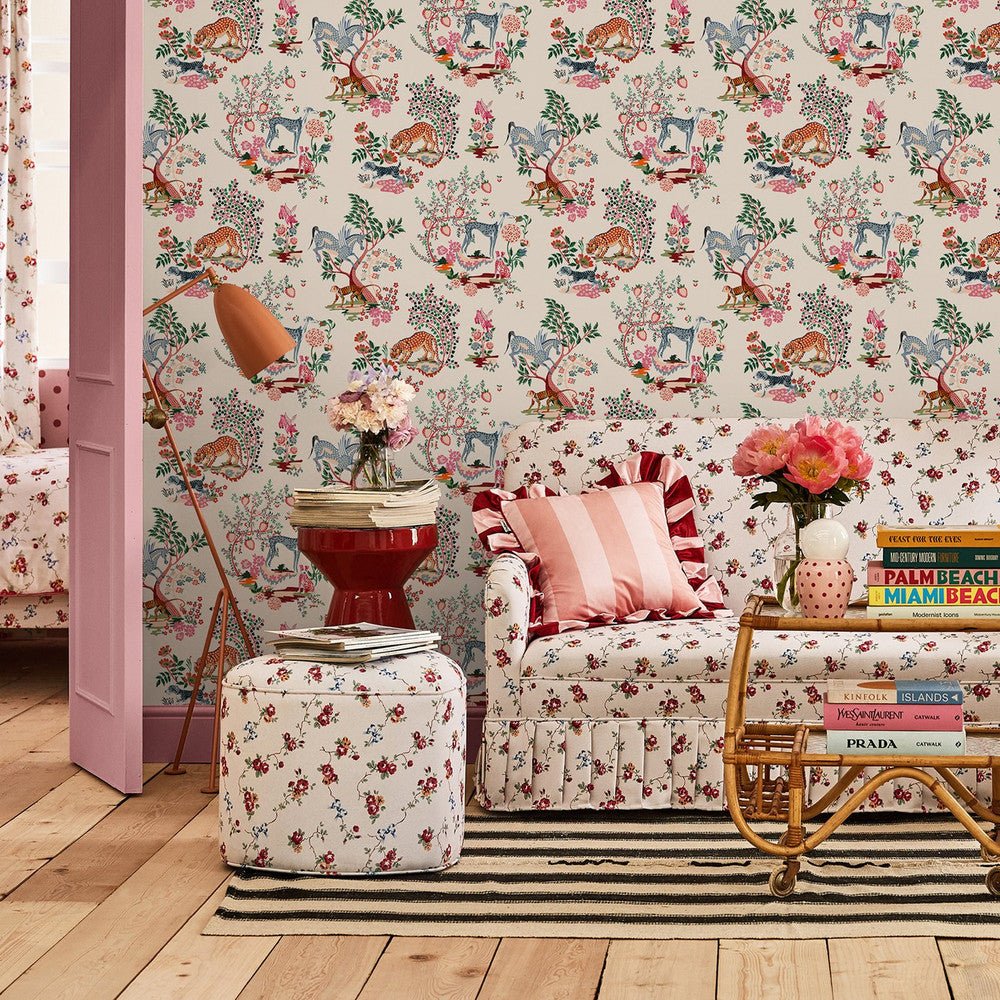 Painted Kingdom Wallpaper - Natural - 125527 - Cath Kidston - Premier Wallcovering