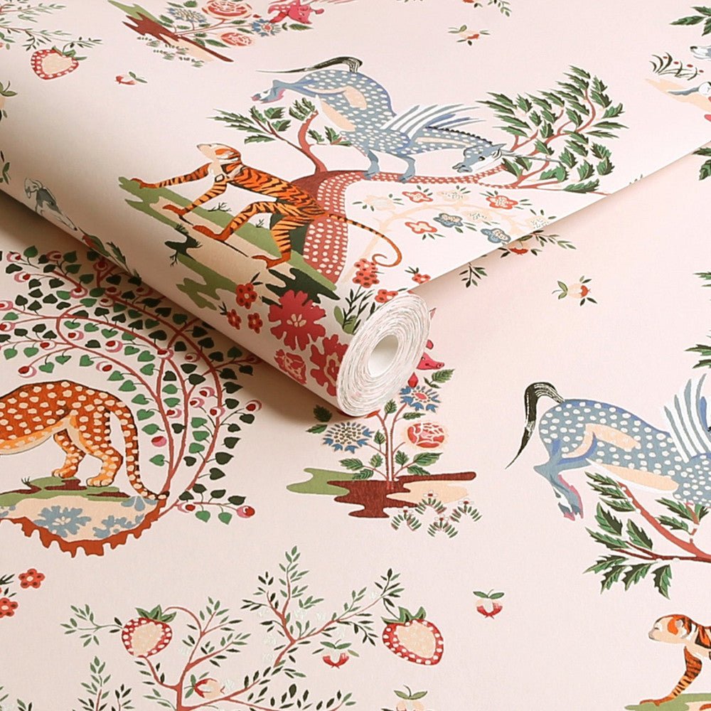 Painted Kingdom Wallpaper - Pink - 125528 - Cath Kidston - Premier Wallcovering