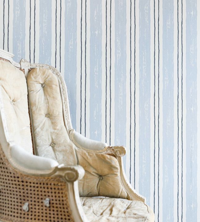 Painter's Stripe Wallpaper - Blue - BG2500102 - Barneby Gates - Premier Wallcovering