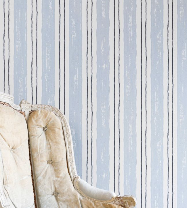 Painter's Stripe Wallpaper - Blue - BG2500102 - Barneby Gates - Premier Wallcovering