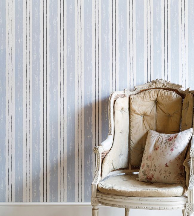 Painter's Stripe Wallpaper - Blue - BG2500102 - Barneby Gates - Premier Wallcovering