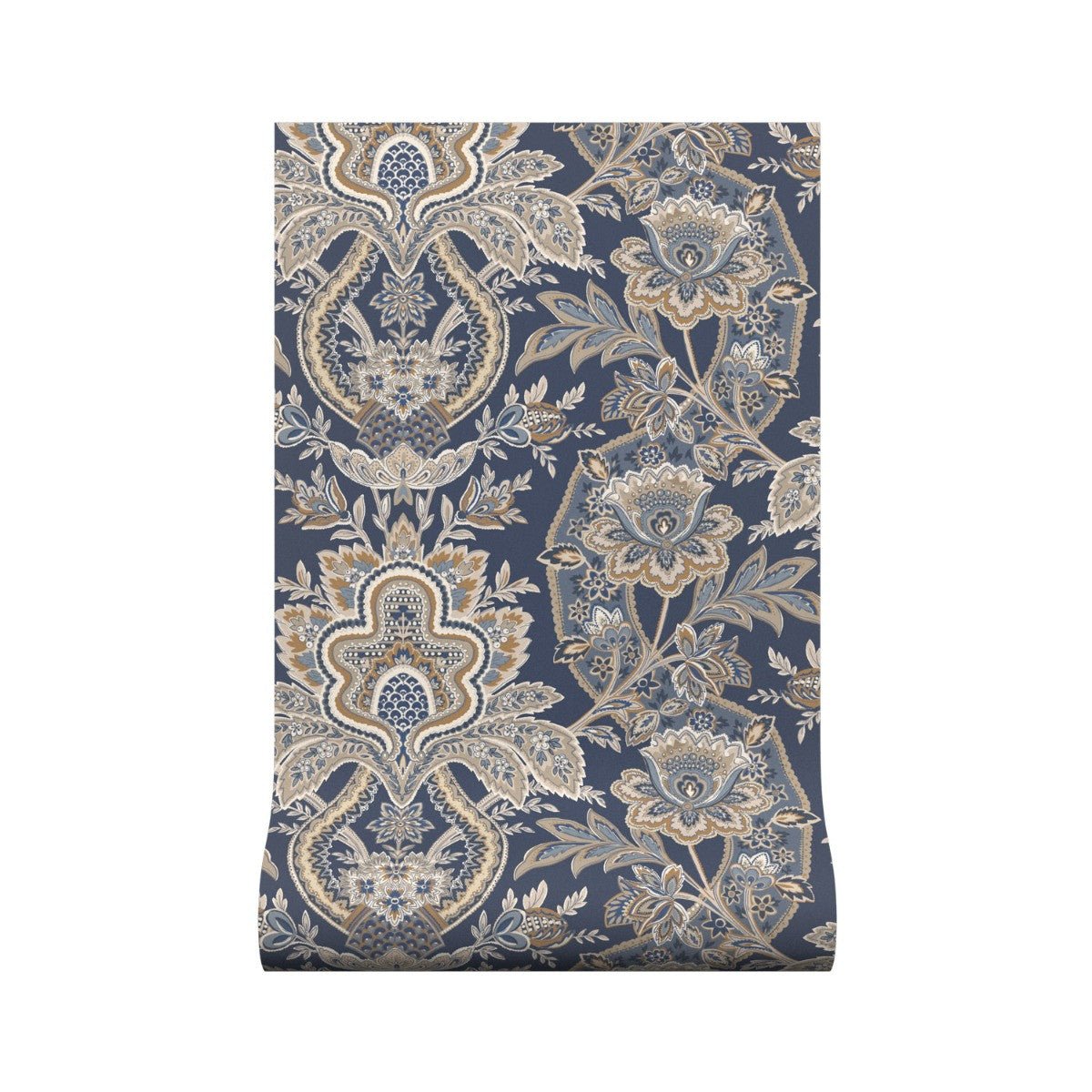 Paisley Damask Wallpaper - Navy - Warner House - Premier Wallcovering