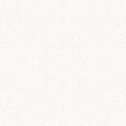 Paisley Motif Wallpaper - White - SK Filson - DE41852 - Premier Wallcovering