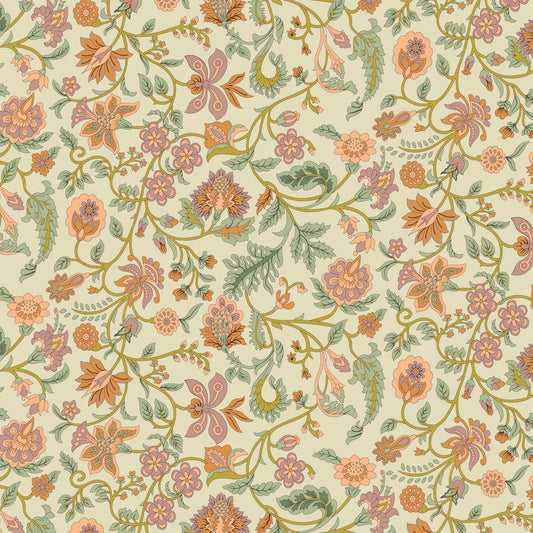 Morris Collections - 1155 - Paisley & Peony Wallpaper - Sunset - Premier Wallcovering