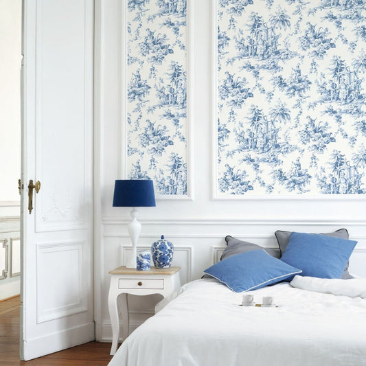 Palais De Chine Les Belles Toiles De Jouy Wallpaper - Rose Poudre - Casadeco - 87934305 - Premier Wallcovering