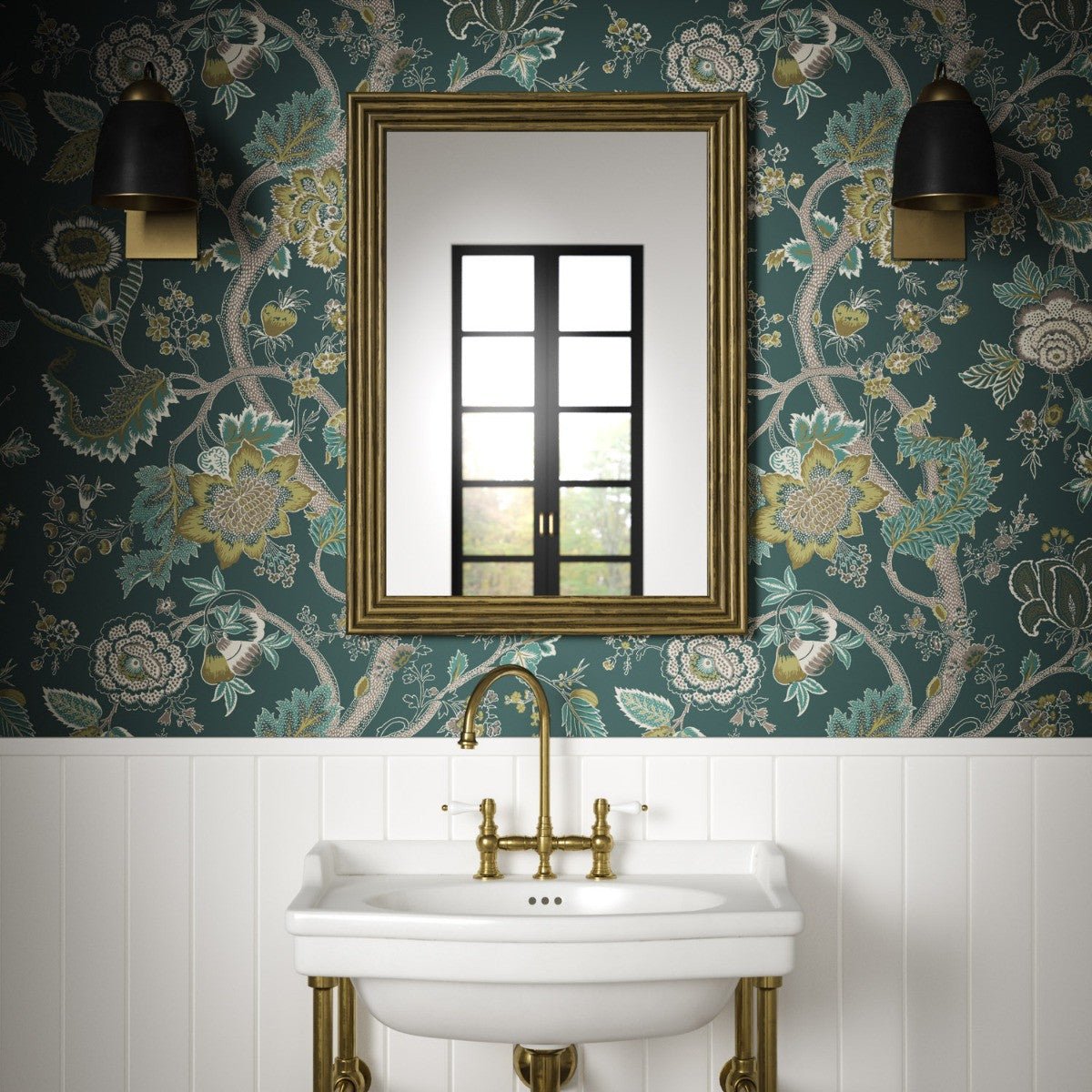 Palampore Wallpaper - Jade - Warner House - Premier Wallcovering