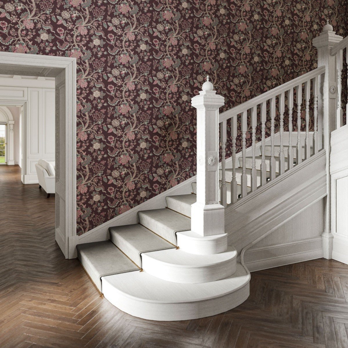 Palampore Wallpaper - Mulberry - Warner House - Premier Wallcovering