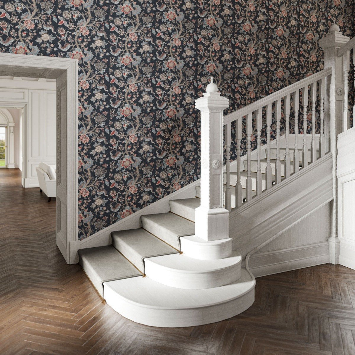 Palampore Wallpaper - Midnight - Warner House - Premier Wallcovering