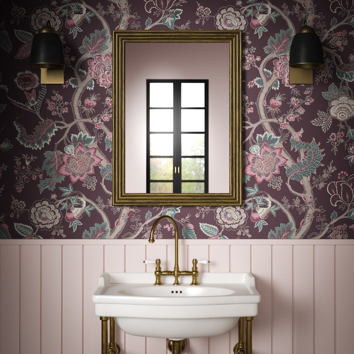 Palampore Wallpaper - Mulberry - Warner House - Premier Wallcovering